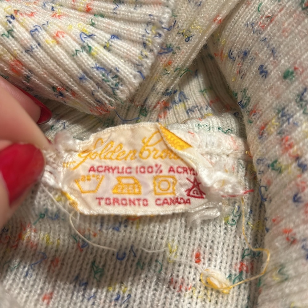 vintage floral collared soft embroidered dreamy 90s stretchy knit - Picture 5 of 5